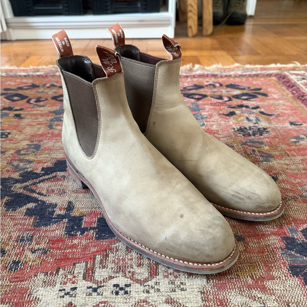 Men’s R.M. Williams Turnout Boot - US 12 - Rare Weathered Cream Suede